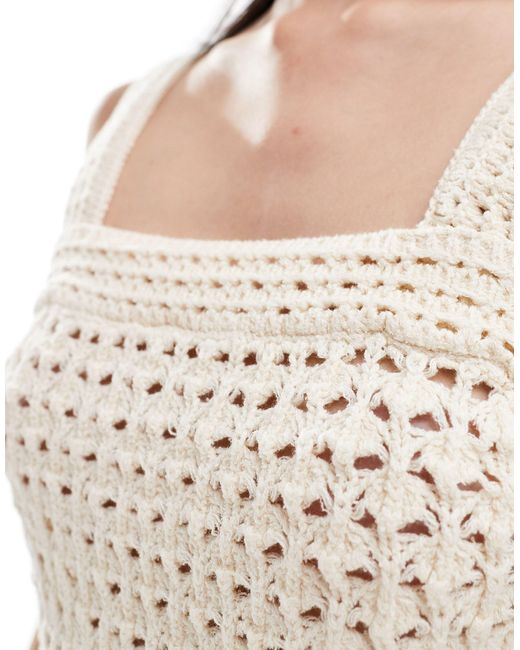 Mango White Crochet Cami