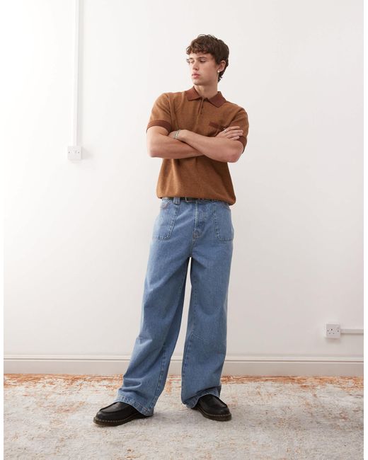 Dickies Brown Rocky Knit Polo for men