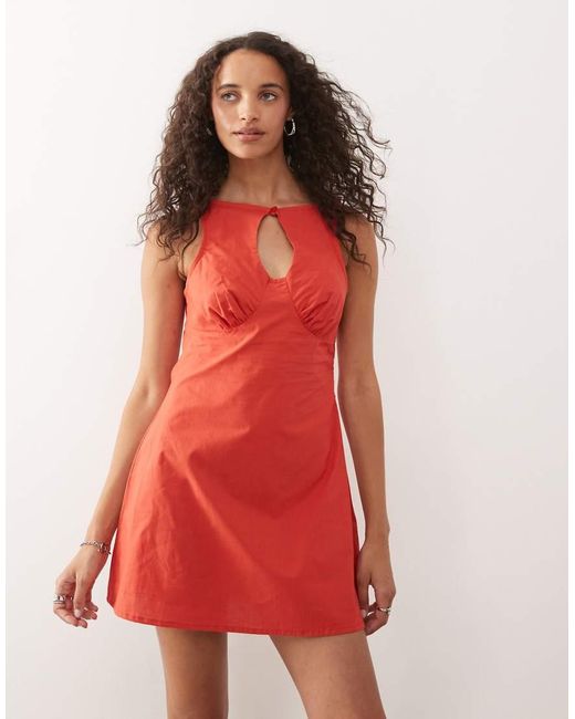 Collusion Red Keyhole Mini Dress