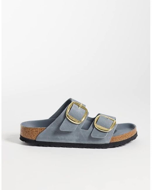 Birkenstock Blue Arizona Big Buckle Oiled Leather Sandals
