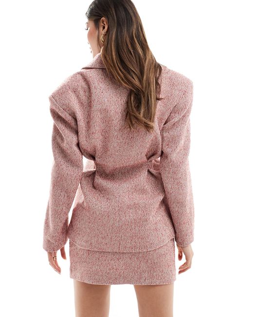 NA-KD Pink Co-ord Fitted Waist Blazer