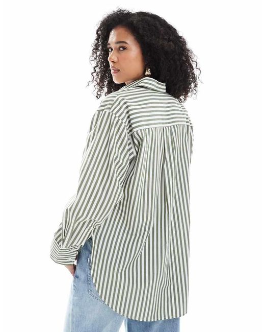 Camicia A Righe Con Tasca di New Look in Blue
