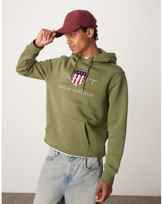 Gant – archive – kapuzenpullover in Green für Herren