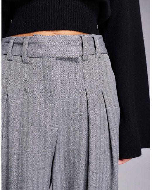 River Island Purple Tailored Wide Leg Trouser