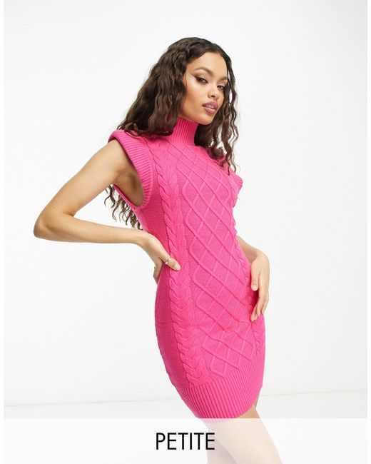 River Island Cable Knit Mini Dress in Pink | Lyst Canada