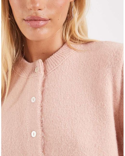 ASOS Pink Lightweight Relaxed Short Sleeve Cardigan