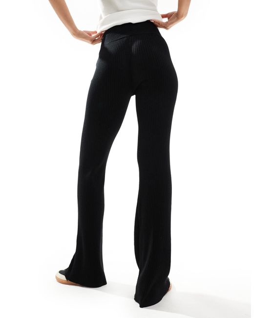 Stradivarius Black Knitted Flare