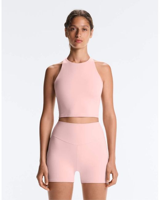Oysho Pink Comfortlux Strap Tank Top With Cups