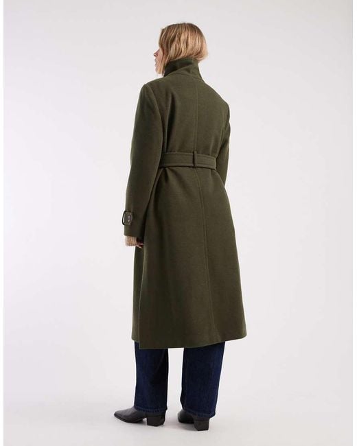 Miss Selfridge Green Formal Funnel Coat