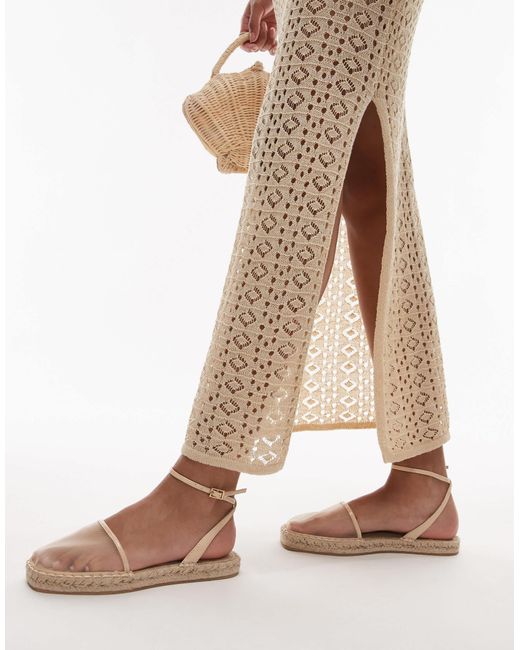 TOPSHOP Natural Hailey Two Part Espadrille