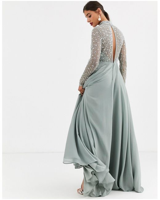 asos design maxi dress with sleeveless embellished bodice