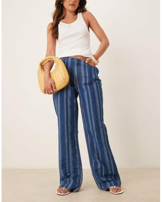 Jean doux ample à rayures ASOS en coloris Blue