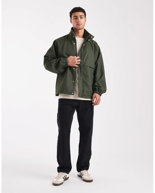 ASOS Gray Wool Look Track Jacket for men