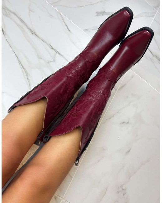 GIA STUDIOS Red Cowboy Western Boots
