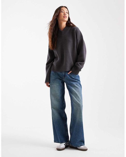 ASOS Blue – pullover aus hochwertiger lammwolle