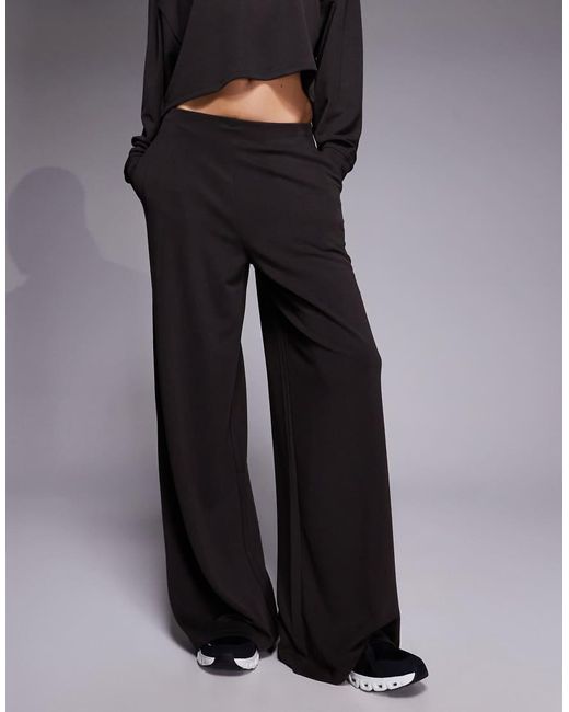 4505 Brown Modal Blend Ultra Soft Wide Leg Clean Front Dance Pant