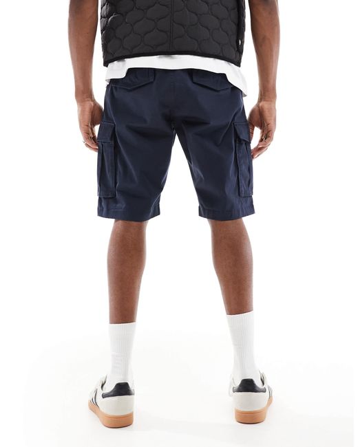 Gant Blue Relaxed Fit Twill Cargo Shorts for men