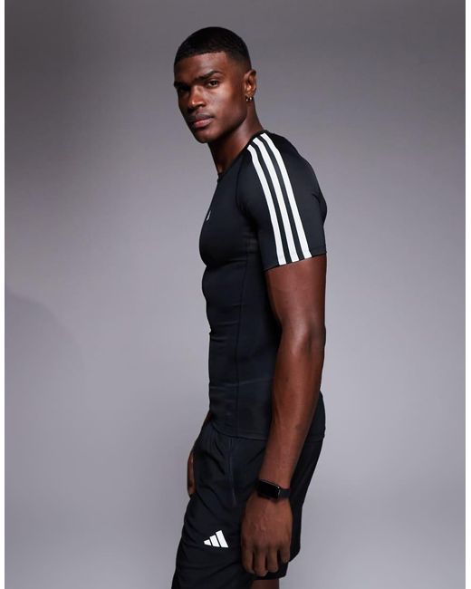 Adidas Originals Black Adidas Training Techfit T-shirt for men