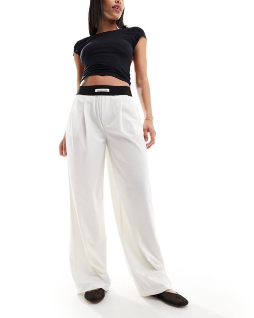 Bershka White – weit geschnittene hose