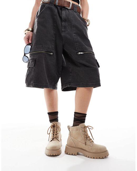 SEQWL Black Exton Lace Up Boots