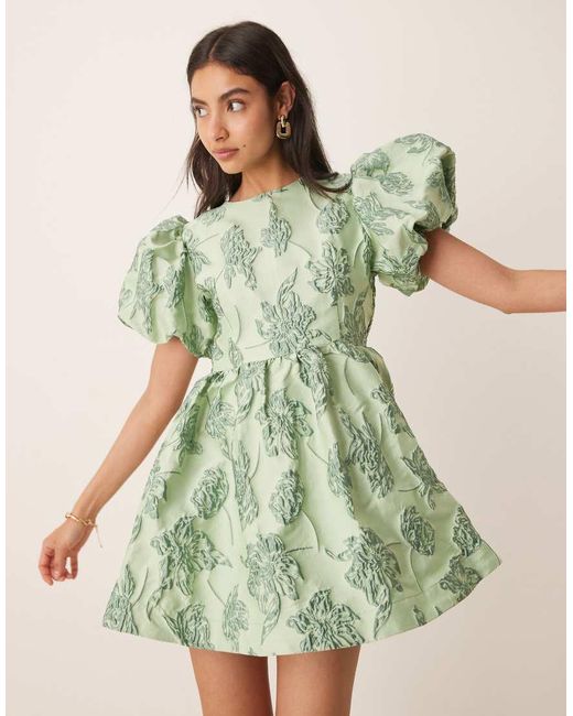 Sister Jane Green Clover Jacquard Mini Dress