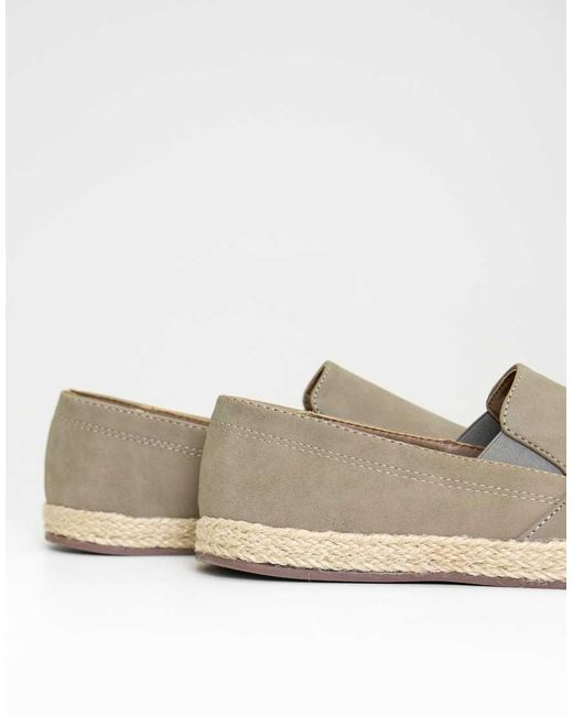 Threadbare White Faux Suede Slip On Espadrilles for men
