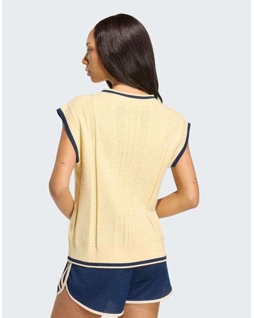 Adidas Originals Blue Cable Knit Vest
