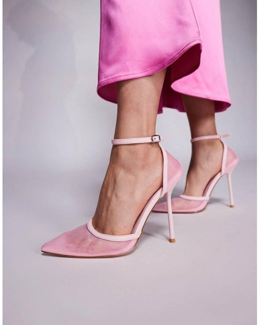 SIMMI Pink Simmi London Mandisa Mesh Heeled Shoes