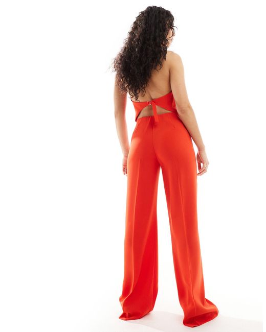 Mango Red Straight Leg Co-ord Trousers