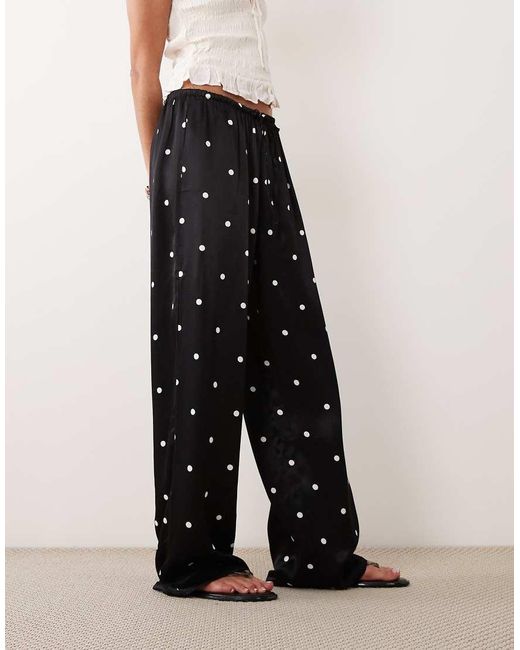 ASOS Multicolor Satin Wide Leg Pull On Trouser