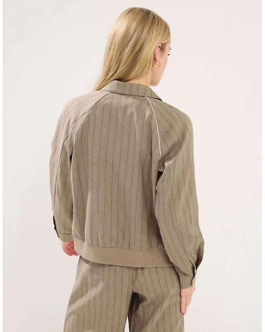 PixieGirl Natural Petite Stripe Tailored Jacket