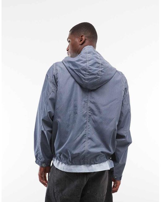 Element Blue Gingham Hooded Parka Jacket for men