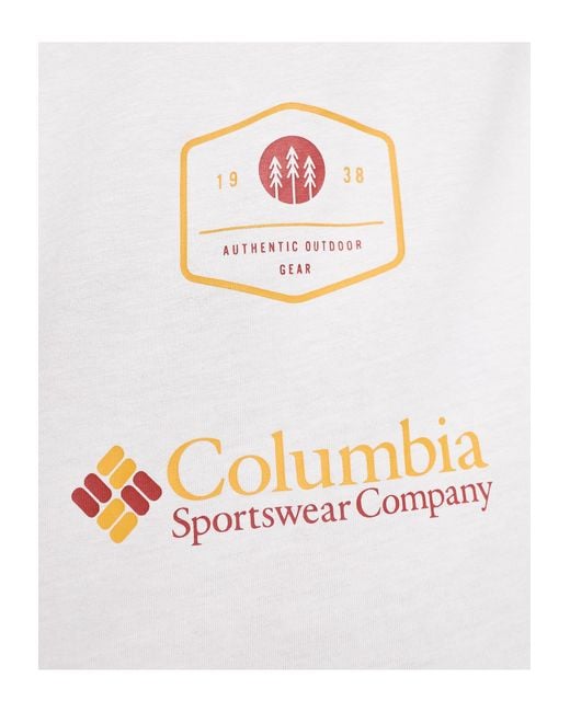 Columbia White Skyline Cruise Back Print T-shirt for men