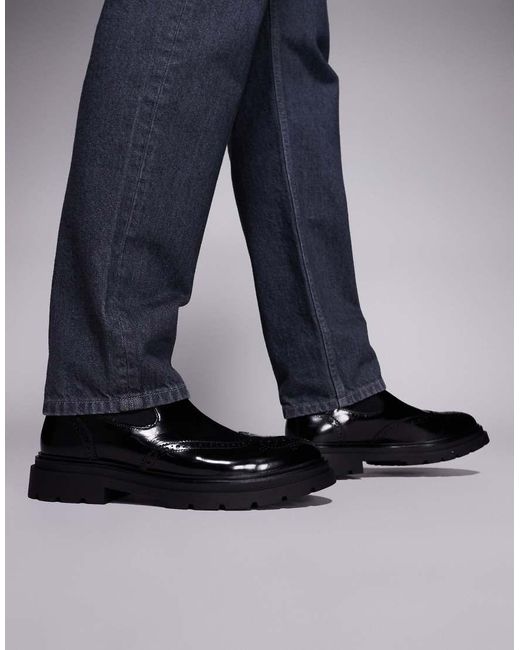 Steve Madden Blue Stancie Chelsea Boots With Brogue Detail for men
