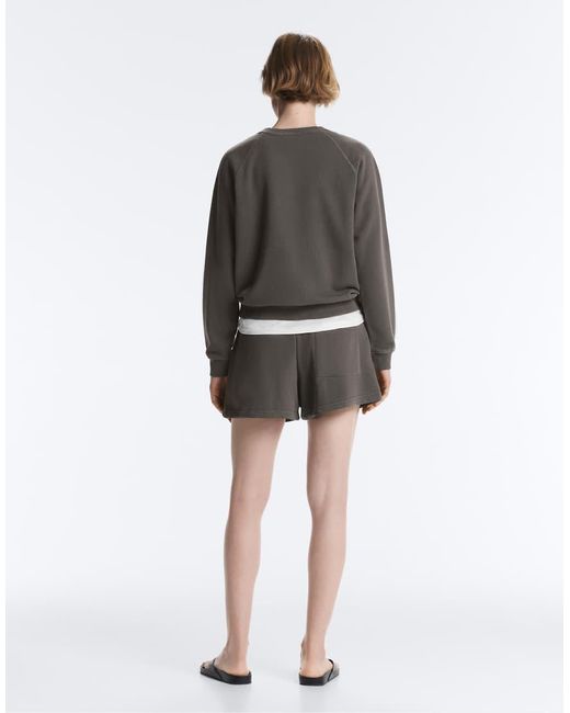 Oysho Gray Cotton Round Neck Sweatshirt