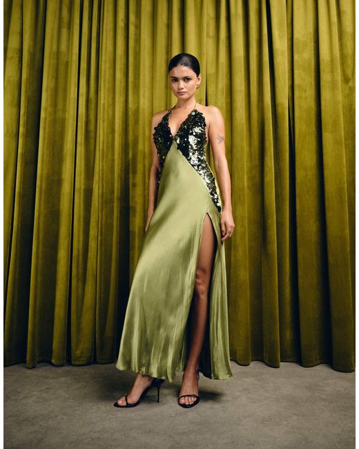 taylor petite halter belted tiered floral maxi dress Floral Halter Neck Tiered Maxi Dress | $40 main image 1