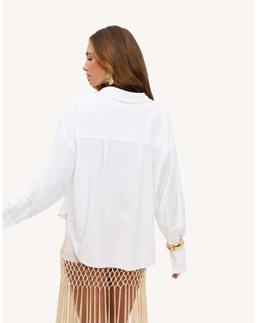 Loavies White Whisper Soft V-Neck Blouse