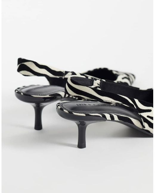 ASOS White Signature Kitten Heeled Shoes