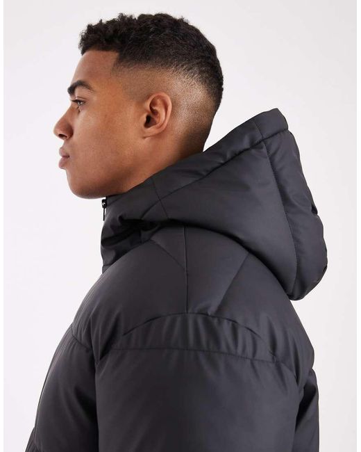 Only & Sons Gray Water Resistant Puffer Coat for men