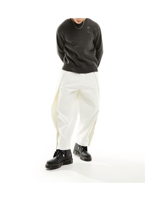 Pantalones color estilo globo con diseño cruzado Reclaimed (vintage) de hombre de color Black
