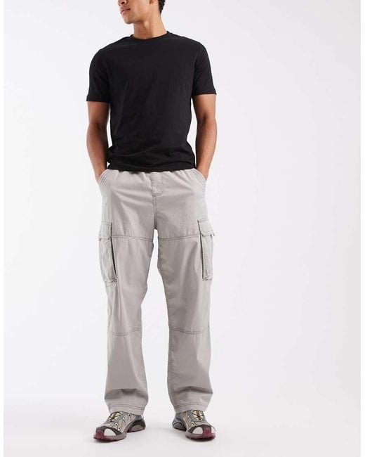 Hollister Gray baggy Cargo Pants for men