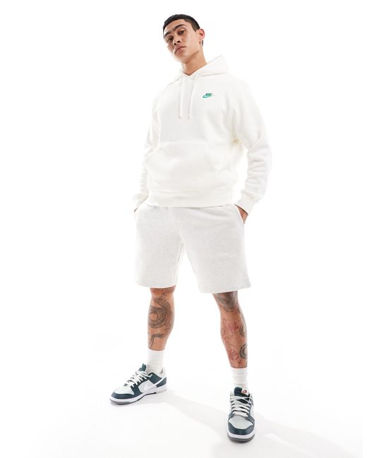 Sudadera color crema con capucha club vignette Nike de hombre de color White