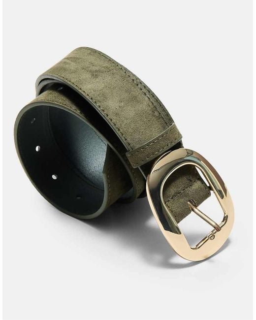 Stradivarius White Oval Buckle Belt