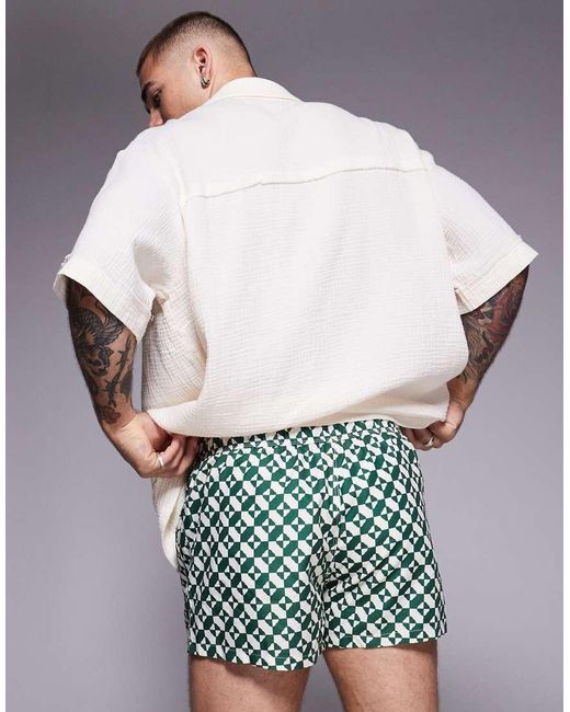 ASOS Green Super Short Length Swim Shorts for men