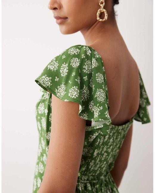 Nobody's Child Green Elsie Midi Dress