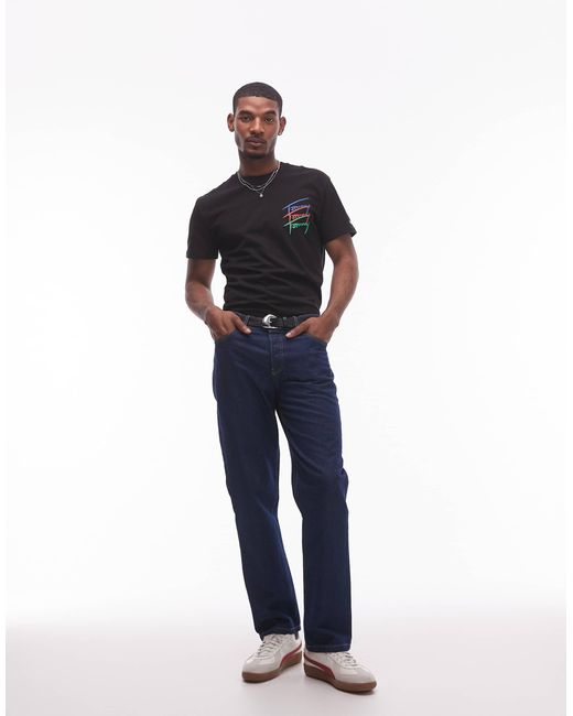 Tommy Hilfiger Black Repeat Signature Backprint T-shirt for men