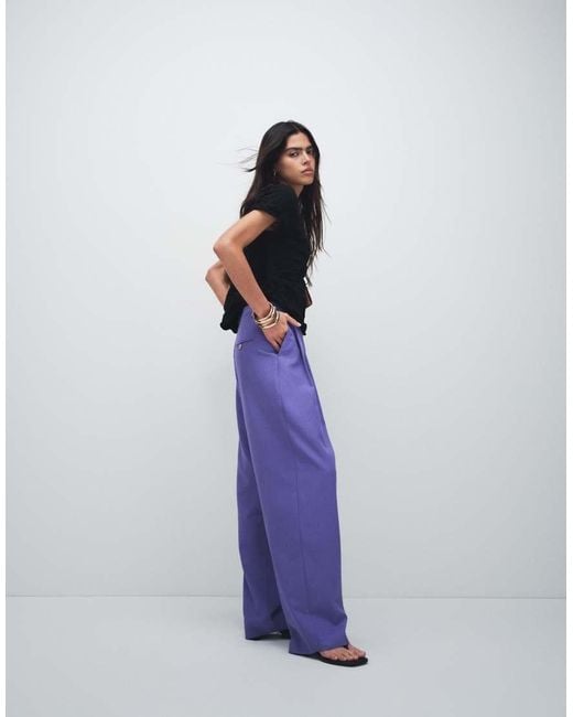 ASOS Blue Tailored baggy Tapered Trouser