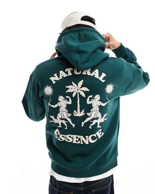 Pull&Bear Green Natural Essence Hoodie for men
