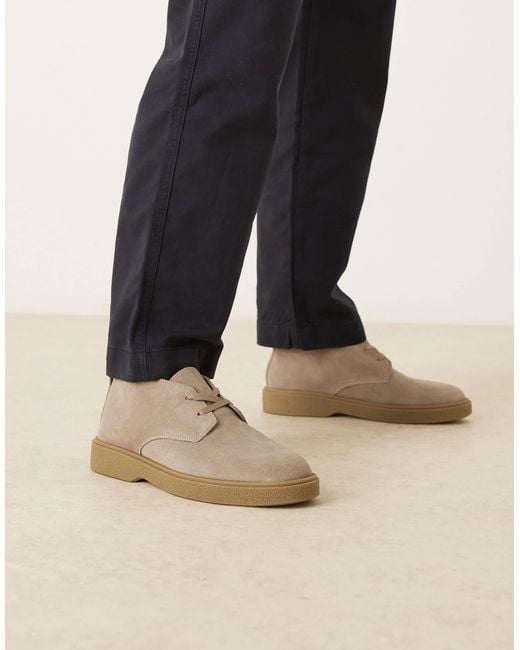 Calvin klein - bottines à lacets en daim - taupe Calvin Klein pour homme en coloris Black