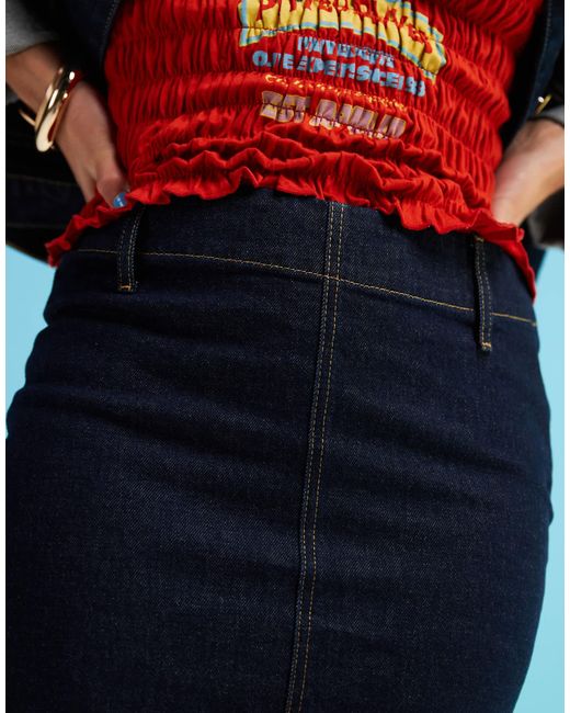 ASOS Blue Denim Pencil Skirt